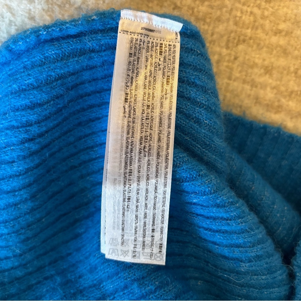 Mango Blue Turtleneck Sweater - Picture 2 of 6